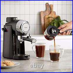 VonShef 4 Bar Espresso Machine Black Coffee Maker with 4 Cup Capacity