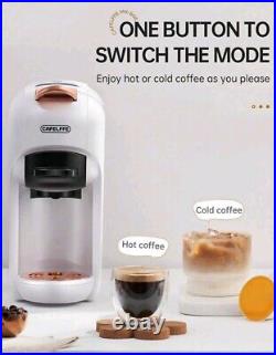 WHITE CAFELFFE Coffee Maker 4-in-1 Capsule Coffee Machine 19 Bar Fully Automatic
