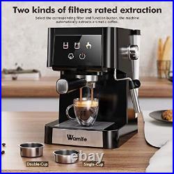 Wamife Coffee Machine, Espresso Machine with Milk Frother, Dual Temperature